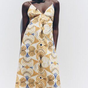 Zara Printed Midi Dress Size XL